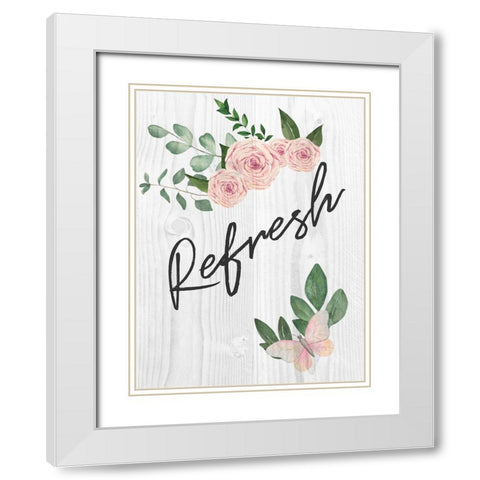 Refresh Florals 1 White Modern Wood Framed Art Print with Double Matting by Prime, Marcus