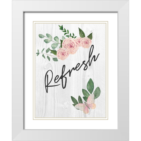 Refresh Florals 1 White Modern Wood Framed Art Print with Double Matting by Prime, Marcus