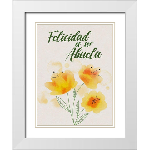 Felicidad Abuela White Modern Wood Framed Art Print with Double Matting by Prime, Marcus