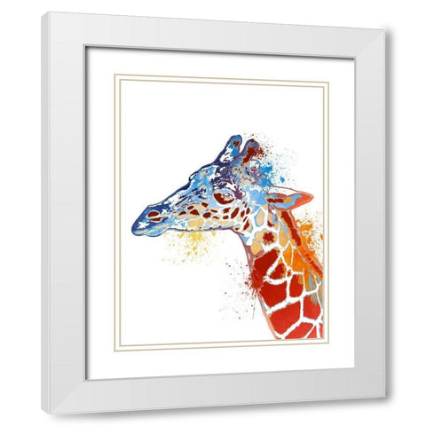 Rockin Giraffe White Modern Wood Framed Art Print with Double Matting by Prime, Marcus