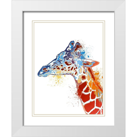 Rockin Giraffe White Modern Wood Framed Art Print with Double Matting by Prime, Marcus