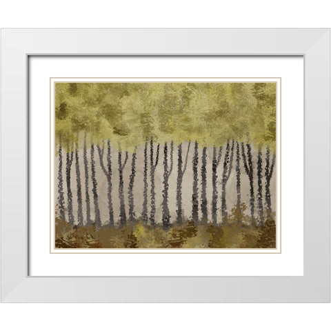 Golden Forest 1 White Modern Wood Framed Art Print with Double Matting by Prime, Marcus