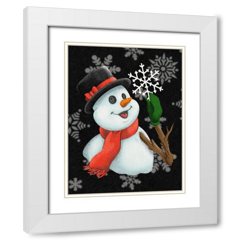 Magical Snowy Night White Modern Wood Framed Art Print with Double Matting by Prime, Marcus