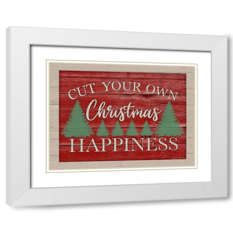 Christmas Happiness White Modern Wood Framed Art Print with Double Matting by Prime, Marcus