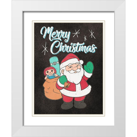 Vintage Christmas Santa White Modern Wood Framed Art Print with Double Matting by Prime, Marcus