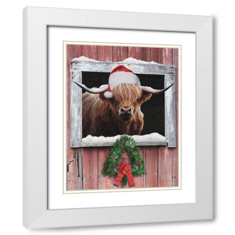 Christmas Farm Life White Modern Wood Framed Art Print with Double Matting by Prime, Marcus