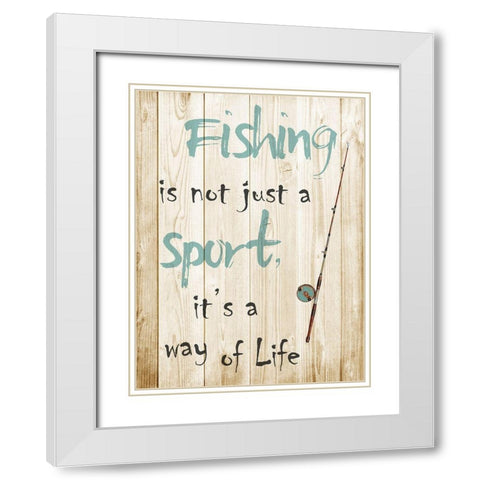 Fishing Sport White Modern Wood Framed Art Print with Double Matting by Prime, Marcus