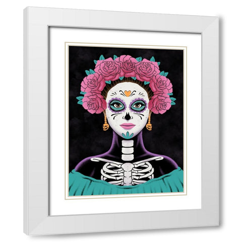 Senorita Muerte White Modern Wood Framed Art Print with Double Matting by Prime, Marcus