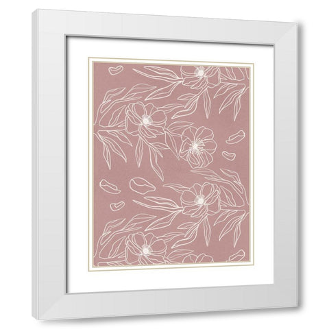 Floral Wallpaper 2 White Modern Wood Framed Art Print with Double Matting by Prime, Marcus