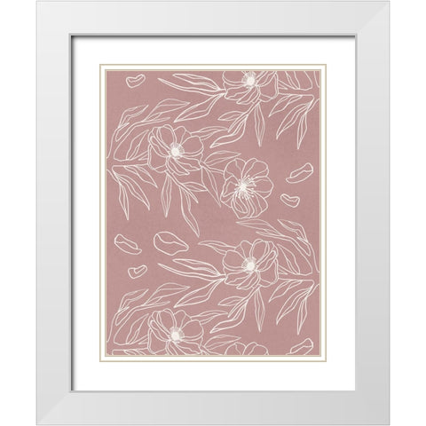 Floral Wallpaper 2 White Modern Wood Framed Art Print with Double Matting by Prime, Marcus