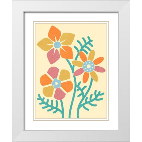 Split Blooms White Modern Wood Framed Art Print with Double Matting by Prime, Marcus