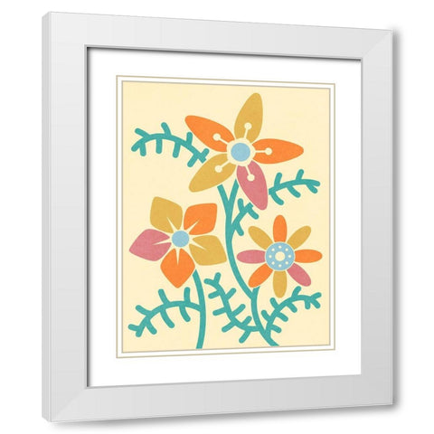 Split Blooms 2 White Modern Wood Framed Art Print with Double Matting by Prime, Marcus