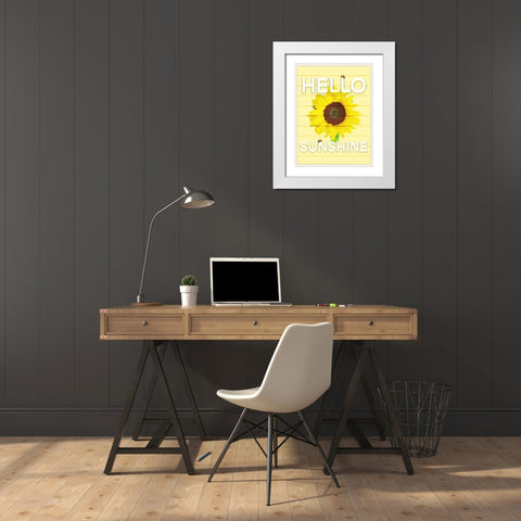 Hello Sunsine 2 White Modern Wood Framed Art Print with Double Matting by Prime, Marcus