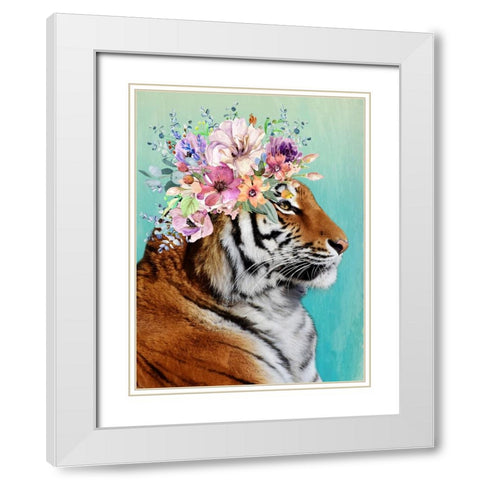 Madam Tigress White Modern Wood Framed Art Print with Double Matting by Prime, Marcus