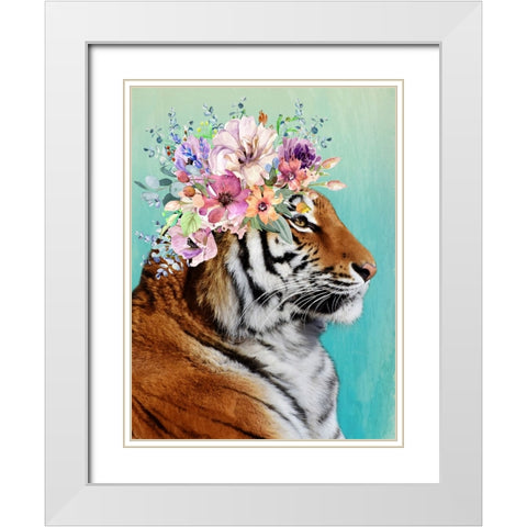 Madam Tigress White Modern Wood Framed Art Print with Double Matting by Prime, Marcus