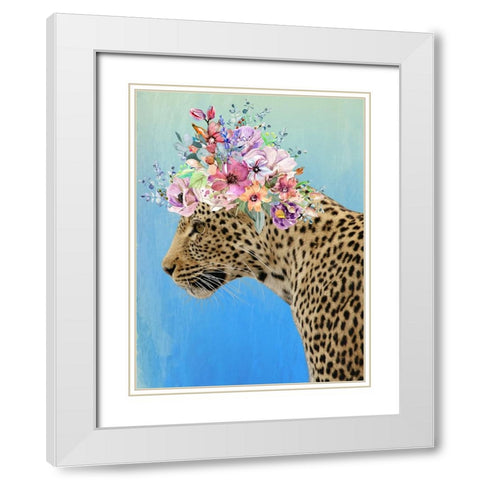 Leopard Beauty White Modern Wood Framed Art Print with Double Matting by Prime, Marcus