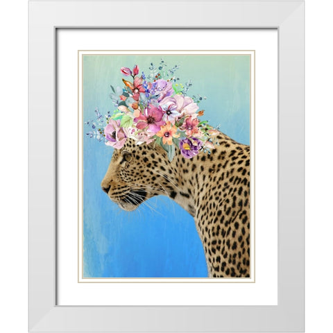 Leopard Beauty White Modern Wood Framed Art Print with Double Matting by Prime, Marcus