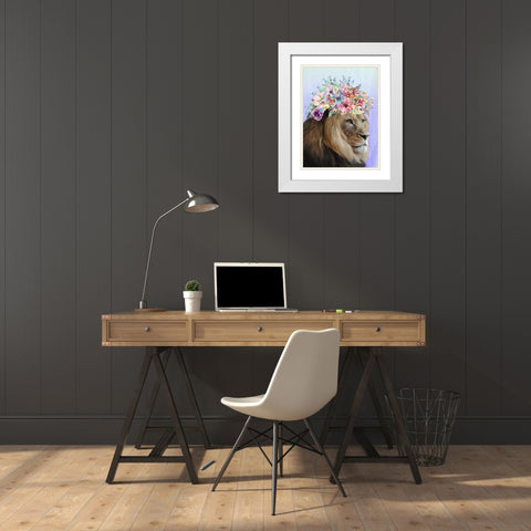 Beautiful King White Modern Wood Framed Art Print with Double Matting by Prime, Marcus