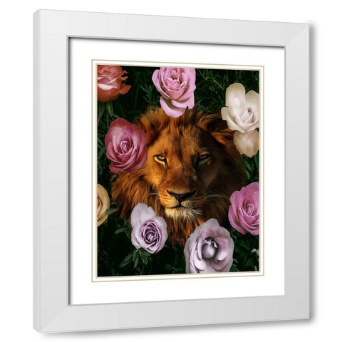 Peeking Through Floral White Modern Wood Framed Art Print with Double Matting by Prime, Marcus