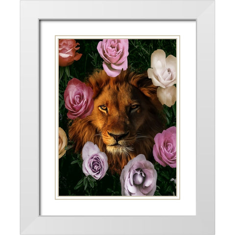 Peeking Through Floral White Modern Wood Framed Art Print with Double Matting by Prime, Marcus