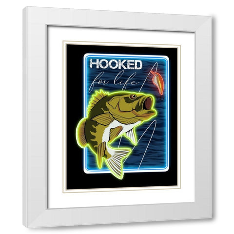 Hooked For Life White Modern Wood Framed Art Print with Double Matting by Prime, Marcus