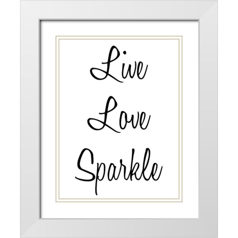 Love Sparkle White Modern Wood Framed Art Print with Double Matting by Prime, Marcus