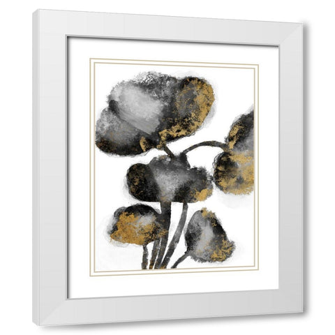 Gold Tainted Burst 1 White Modern Wood Framed Art Print with Double Matting by Prime, Marcus