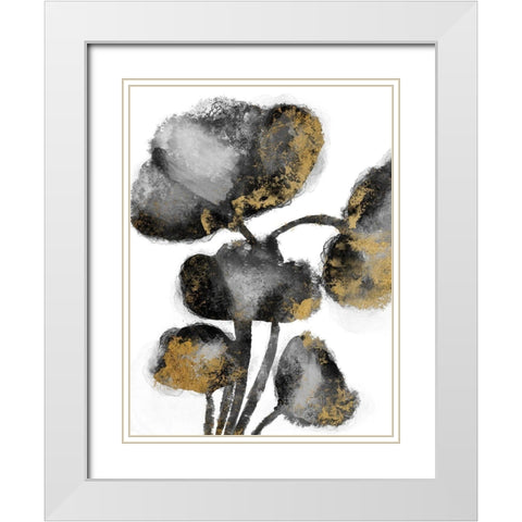 Gold Tainted Burst 1 White Modern Wood Framed Art Print with Double Matting by Prime, Marcus