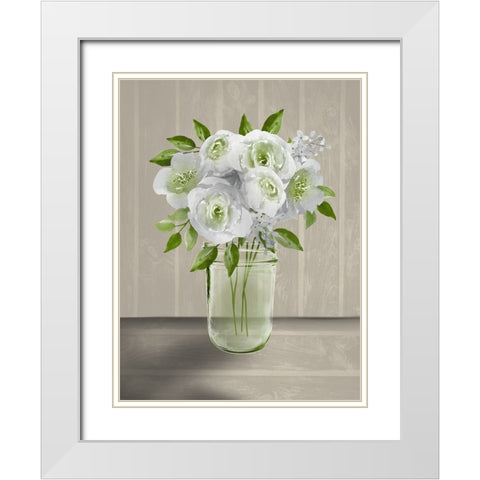 Lovely Bouquet 4 White Modern Wood Framed Art Print with Double Matting by Prime, Marcus