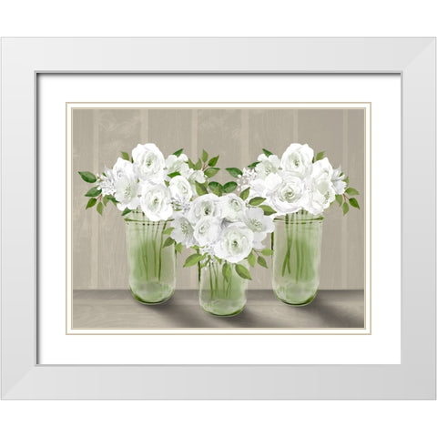 Lovely Bouquet 5 White Modern Wood Framed Art Print with Double Matting by Prime, Marcus