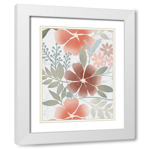 Fall Blossoms 1 White Modern Wood Framed Art Print with Double Matting by Prime, Marcus