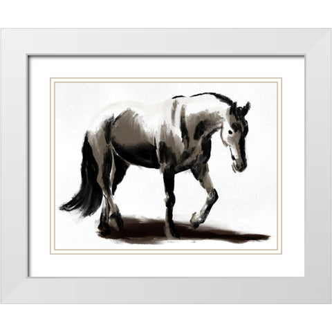 Artistic Horse White Modern Wood Framed Art Print with Double Matting by Prime, Marcus