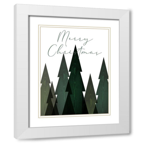 Merry Trees White Modern Wood Framed Art Print with Double Matting by Prime, Marcus