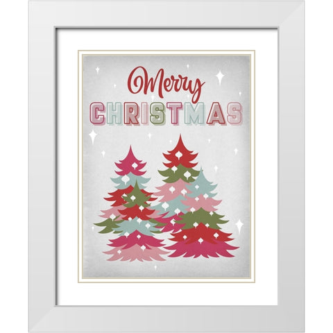 Merry Christmas White Modern Wood Framed Art Print with Double Matting by Prime, Marcus