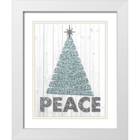 Christmas Peace White Modern Wood Framed Art Print with Double Matting by Prime, Marcus