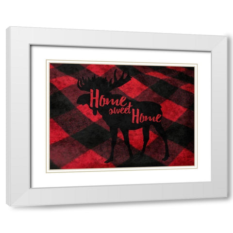 Flannel Moose White Modern Wood Framed Art Print with Double Matting by Prime, Marcus