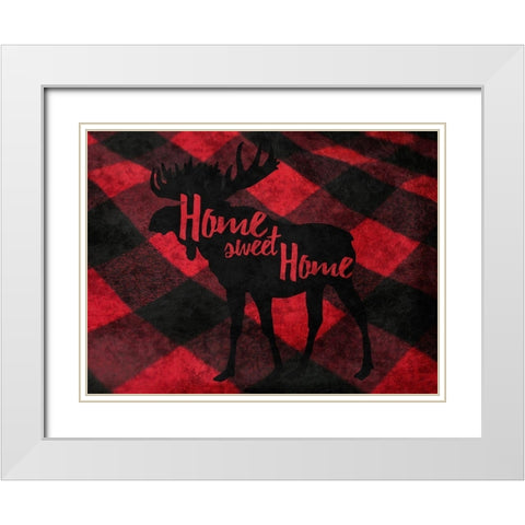 Flannel Moose White Modern Wood Framed Art Print with Double Matting by Prime, Marcus