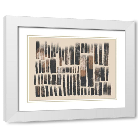 Natural Divided Lines White Modern Wood Framed Art Print with Double Matting by Prime, Marcus