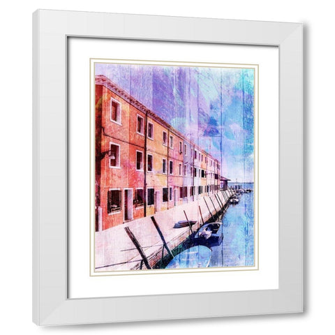 Colorful Riverfront White Modern Wood Framed Art Print with Double Matting by Prime, Marcus