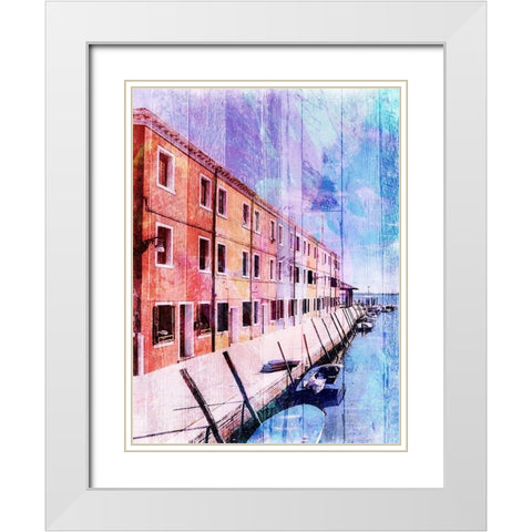 Colorful Riverfront White Modern Wood Framed Art Print with Double Matting by Prime, Marcus