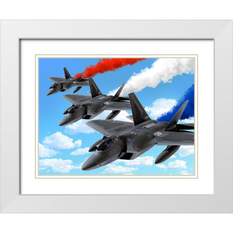 Flying Patriots White Modern Wood Framed Art Print with Double Matting by Prime, Marcus