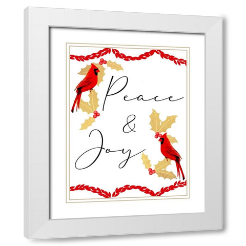 Peace And Joy White Modern Wood Framed Art Print with Double Matting by Prime, Marcus