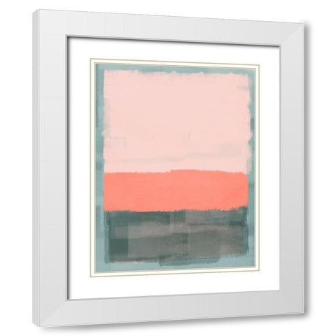 Blush Streaks White Modern Wood Framed Art Print with Double Matting by Prime, Marcus
