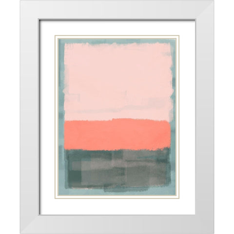 Blush Streaks White Modern Wood Framed Art Print with Double Matting by Prime, Marcus