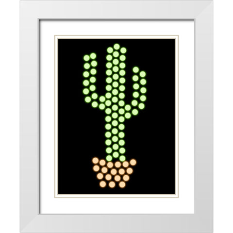 Cactus Glow White Modern Wood Framed Art Print with Double Matting by Prime, Marcus