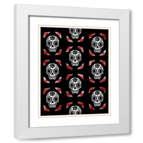 Calavera Walls 2 White Modern Wood Framed Art Print with Double Matting by Prime, Marcus