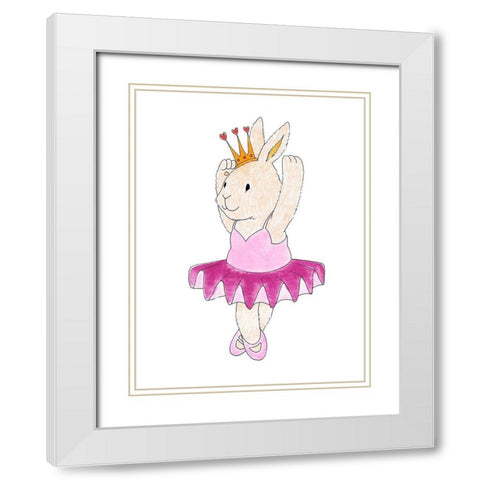 Bunny Princess White Modern Wood Framed Art Print with Double Matting by Prime, Marcus