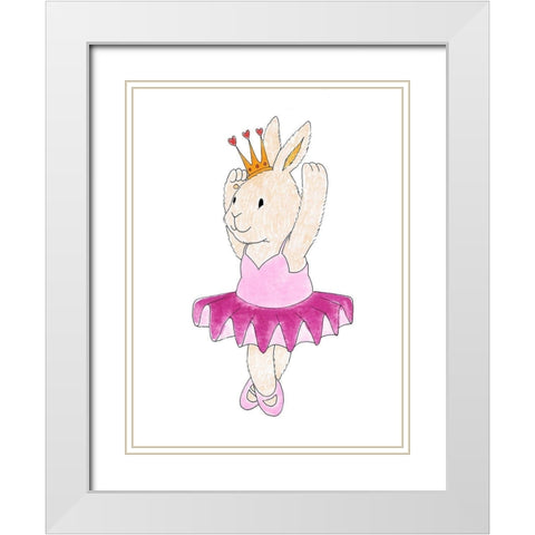Bunny Princess White Modern Wood Framed Art Print with Double Matting by Prime, Marcus
