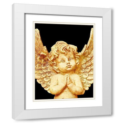 Golden Angel White Modern Wood Framed Art Print with Double Matting by Prime, Marcus