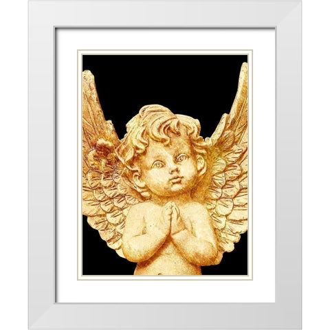 Golden Angel White Modern Wood Framed Art Print with Double Matting by Prime, Marcus